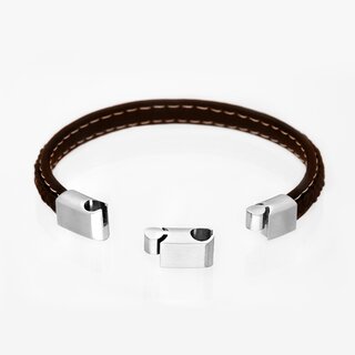 Bracelet - Leather - Magnetic Closure - Braided Small
