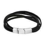 Bracelet - Leather - Magnetic Closure - 3 Rows