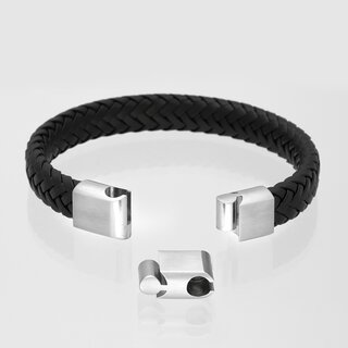 Bracelet - Leather - Magnetic Closure - Herringbone Braiding