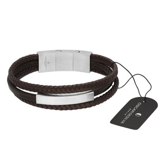 Bracelet - Leather - Magnetic Closure - 3 Rows - Panel