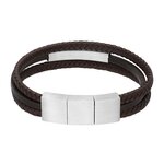 Bracelet - Leather - Magnetic Closure - 3 Rows - Panel