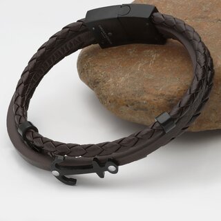 Bracelet - Leather - Magnetic Closure - Anchor