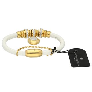 Bracelet - Leather - Magnetic Closure - Pearls - Pendant