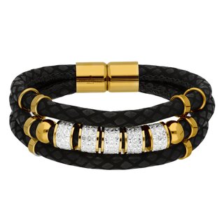 Bracelet - Fabric - 3 Rows - Crystal Pearls