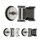 Piecing Fake Plug - Silver - Crystal - Cornered