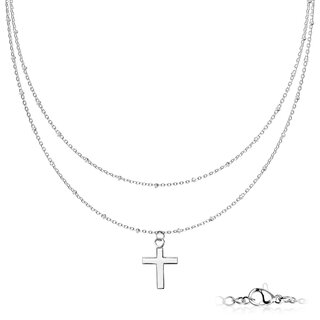Necklace - 2 Rows - Cross