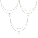 Necklace - 2 Rows - Cross