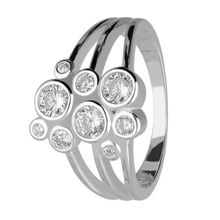 Ring - 925 Silver - 3 Rows - Crystals
