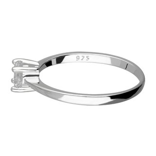 Ring - 925 Silver - Crystal - Clear