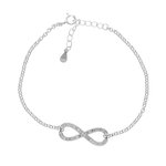 Bracelet - 925 Silver - Infinity - Crystals