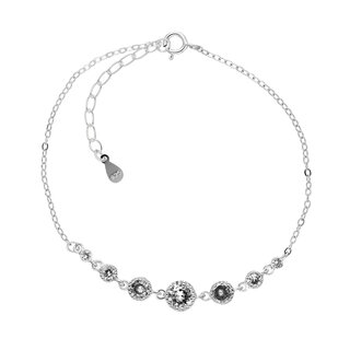 Bracelet - 925 Silver - Crystals - Round