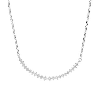 Necklace - 925 Sterling Silver - Crystal Curve
