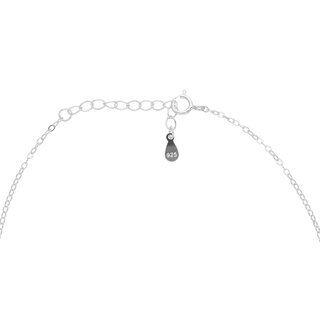 Necklace - 925 Sterling Silver - Ring with Crystal