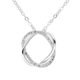 Necklace - 925 Sterling Silver - Knot - Crystals