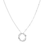 Necklace - 925 Sterling Silver - Knot - Crystals