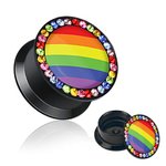 Picture Ear Plug - Rainbow - Crystal