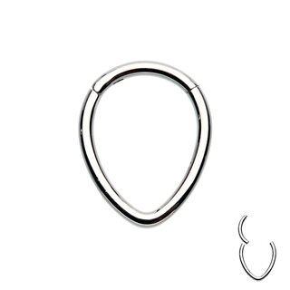 Segement Ring Piercing - Clicker - Silver - Drop