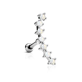 Barbell Piercing - Short - 7 Crystals