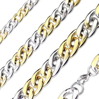 Necklace - Steel - Curb Chain - Gold-Silver