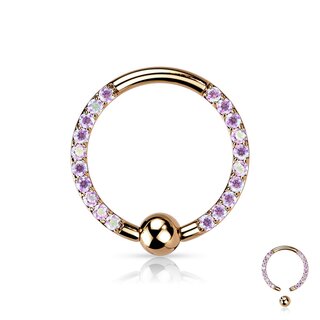 Ball Closure Ring - Titanium - Crystals