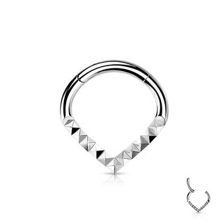 Segement Ring Piercing - Clicker - Pointed - Pattern