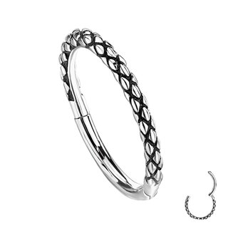 Segement Ring Piercing - Clicker - Silver - Braid