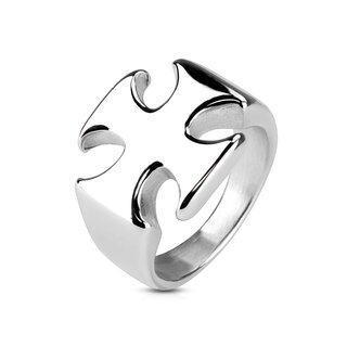 Ring - Steel - Silver - Cross