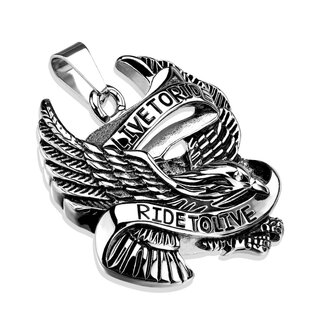 Pendant - Silver - Eagle - Lettering