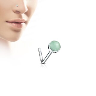 Nose Stud curved - Silver - Stone
