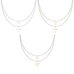 Necklace - 2 Rows - 2 Crosses
