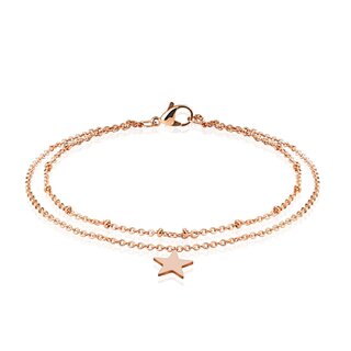 Bracelet - Rose Gold - 2 Rows - Star