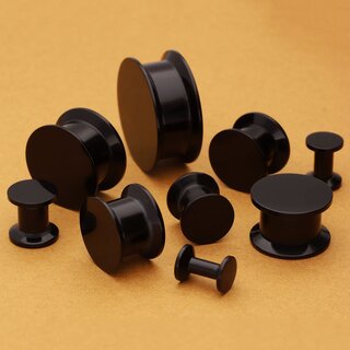 Classic Ear Plug - Screw - Black 9 mm