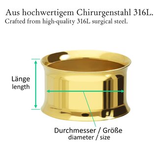 Gold Double Flare Steel Flesh Tunnel - 9 mm