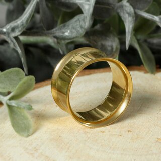 Gold Double Flare Steel Flesh Tunnel - 9 mm