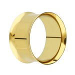 Gold Double Flare Steel Flesh Tunnel - 9 mm