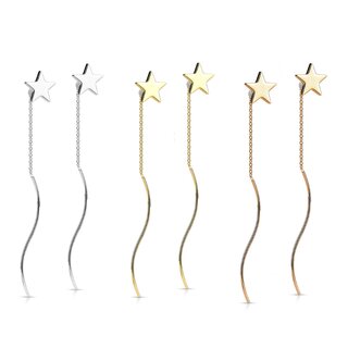 Threader Ear Stud - Chain - Star