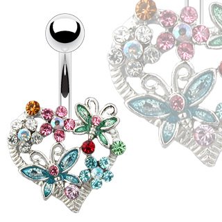 Bananabell Piercing - Heart - Crystals - Butterfly