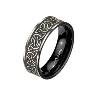 Ring - Steel - Black - Celtic Knot