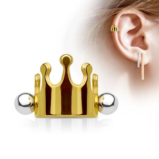 Barbell Piercing - Short - Ear Cuff - Crown