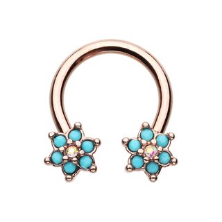Circular Barbell - Flowers - Turquoise