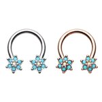 Circular Barbell - Flowers - Turquoise