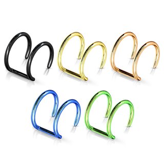 Ear Cuff - 2 Rings - 5 Colors [02.] - gold