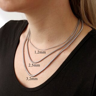 Max Palmer - Snake Necklace - Silver [10.] Thickness: 2,5mm - Length: 50 cm