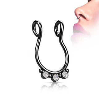 Fake Septum Piercing - Clip - Crystals