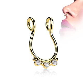 Fake Septum Piercing - Clip - Crystals