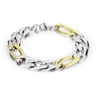 Bracelet - Figaro Chain - Silver-Gold