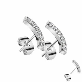 Ear Stud - Curve - Crystals