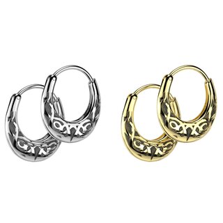 Hoop Earrings - Thick - Pattern