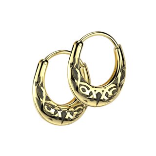 Hoop Earrings - Thick - Pattern