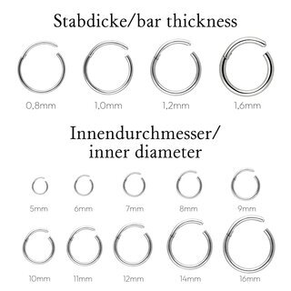 Segmentring-Clicker - Piercing - 5 Colors